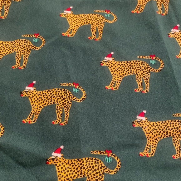 Women’s Pajama Set Cougar Animal Print Santa Holiday Novelty New Size medium - Picture 14 of 16